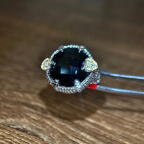 Large Onyx/Cz Ring - Picture 3 of 8